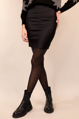 Milly High Waisted Coated Black Skirt