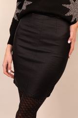 Milly High Waisted Coated Black Skirt