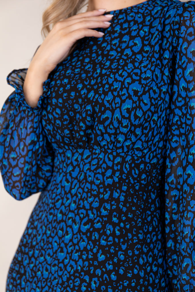 Lucy Blue & Black Print Dress