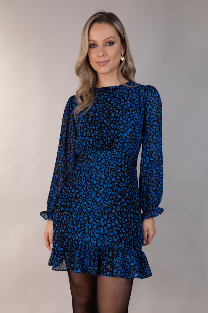 Lucy Blue & Black Print Dress