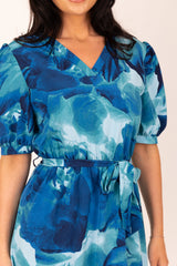 Frankie Blue Print Midi Dress