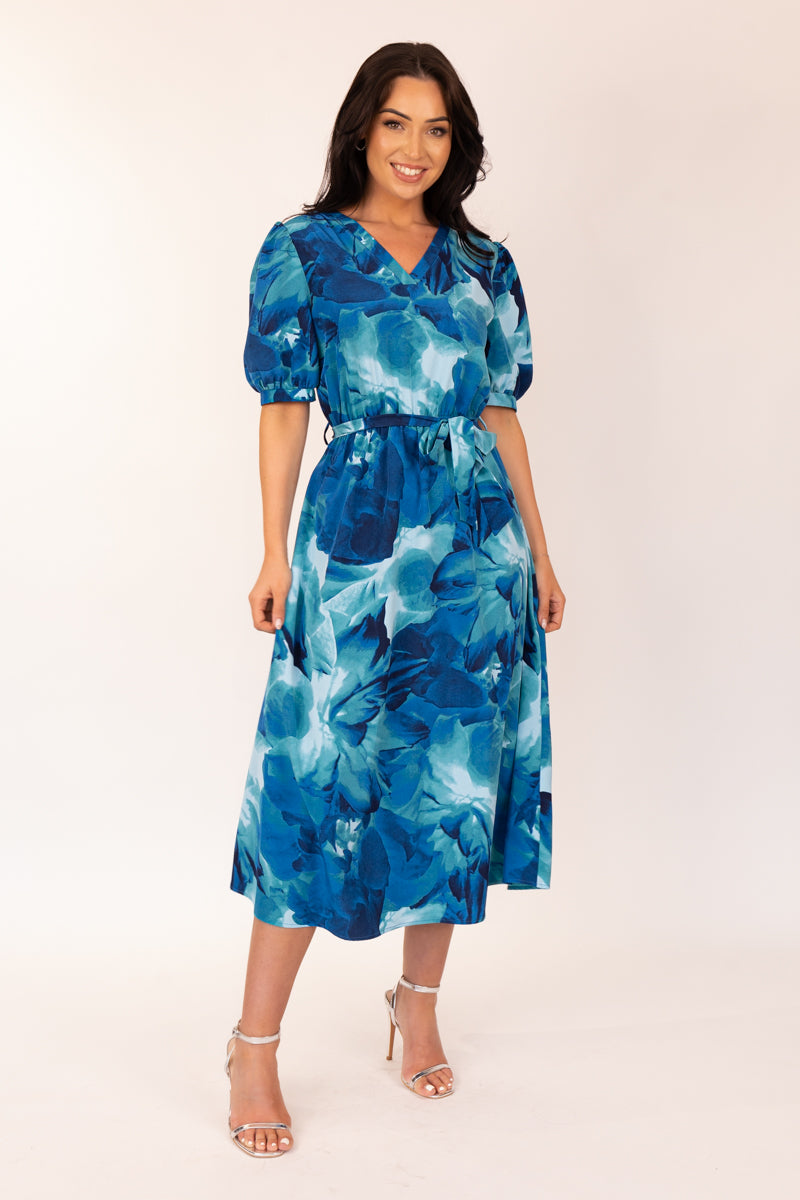 Frankie Blue Print Midi Dress