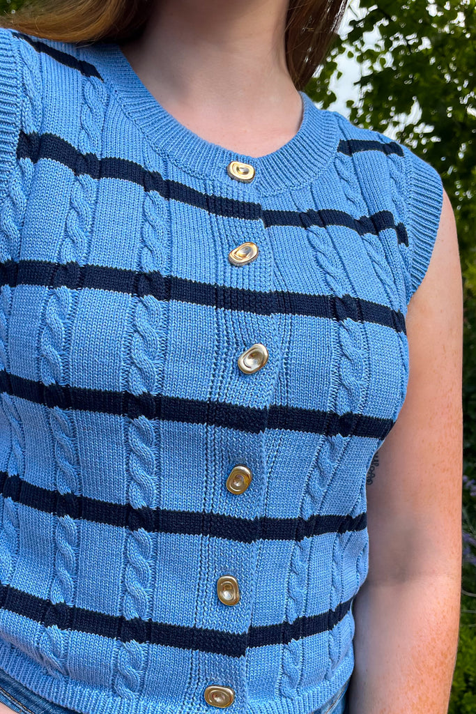 Veska Navy Knit Vest