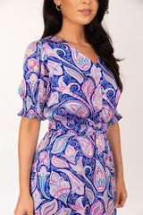 Vida Blue Paisley Print Dress