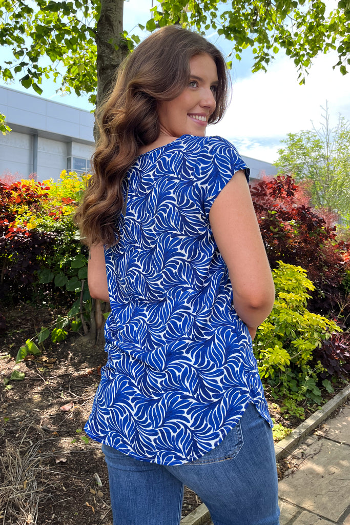 Nova Blue Graphic Print Top