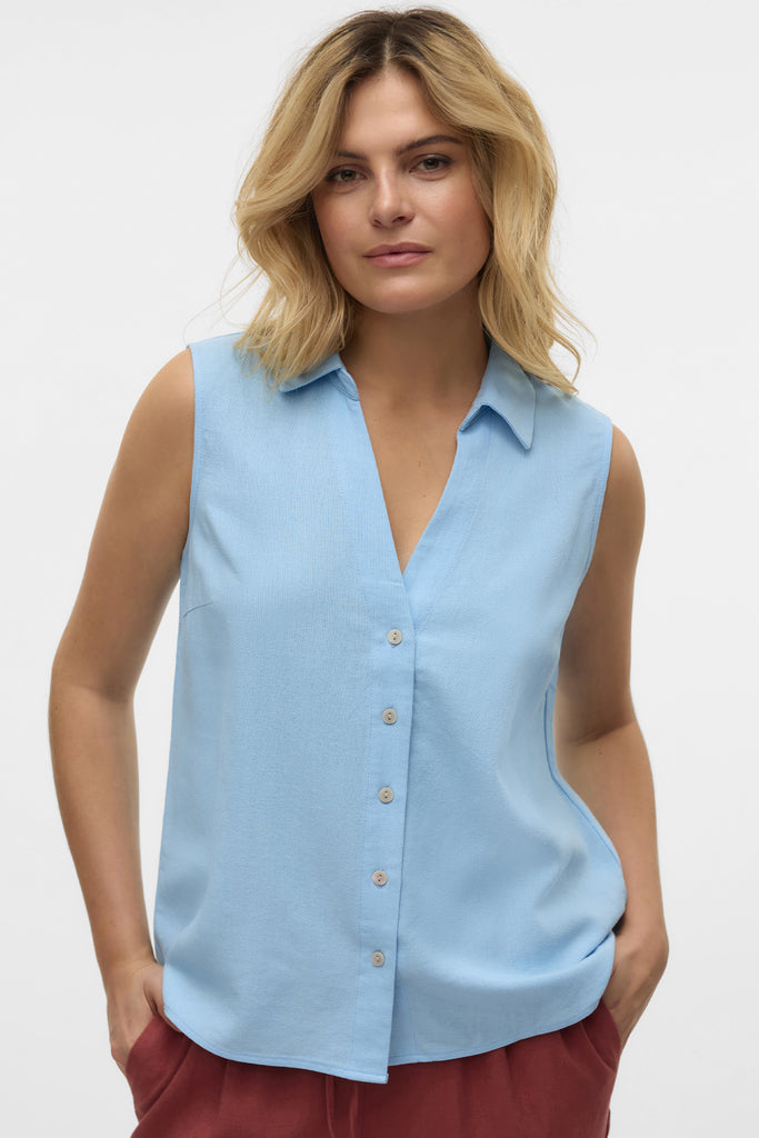 Milo V-Neck Airy Blue Top