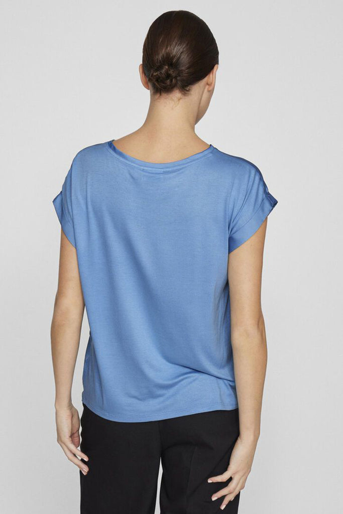 Ellette Blissful Blue Satin Top