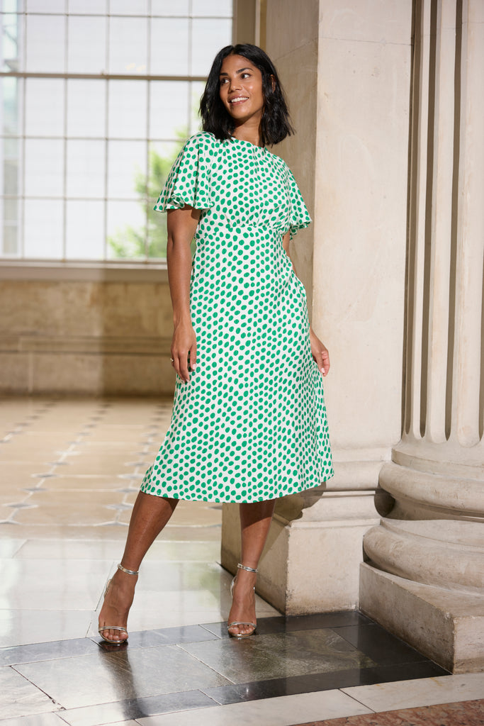 Green & White Polka Dot Niko Dress