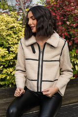 Frosty Teddy PU Trim Jacket