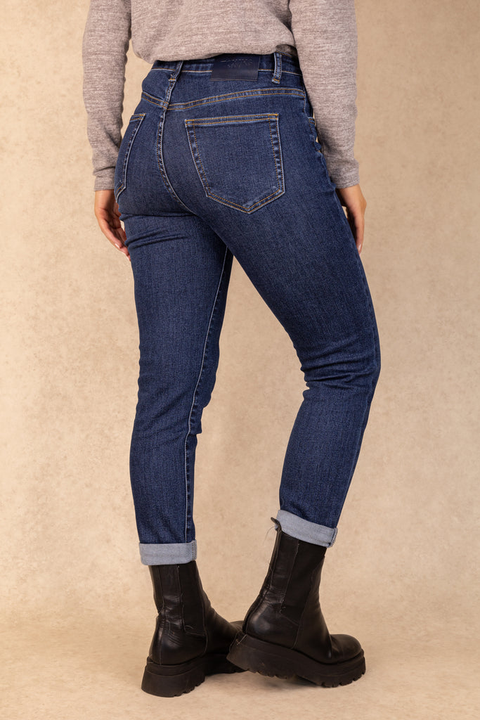 Toxik Dark Wash High Waisted Boyfriend Jeans