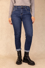 Toxik Dark Wash High Waisted Boyfriend Jeans