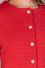 Matilda Red Buttoned Cardigan