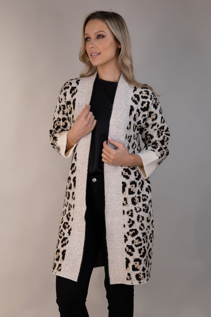 Gianna Leopard Open Cardigan