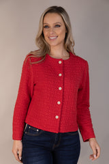 Matilda Red Buttoned Cardigan