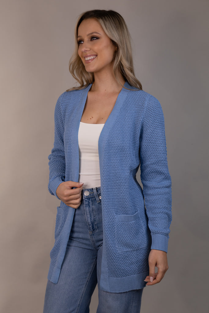 Dalo Blue Textured Cardigan