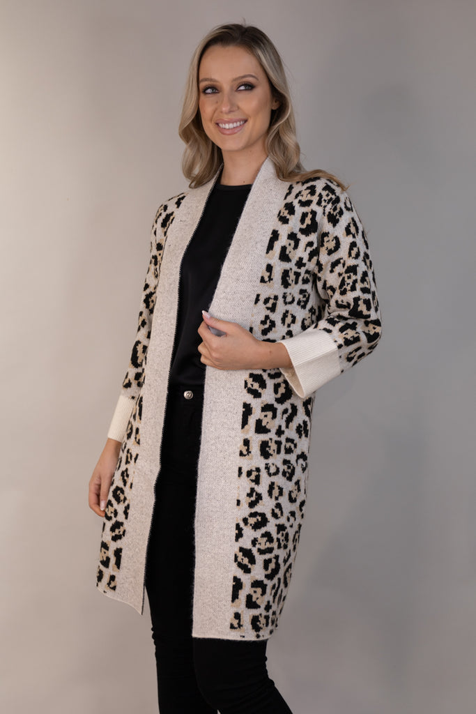 Gianna Leopard Open Cardigan