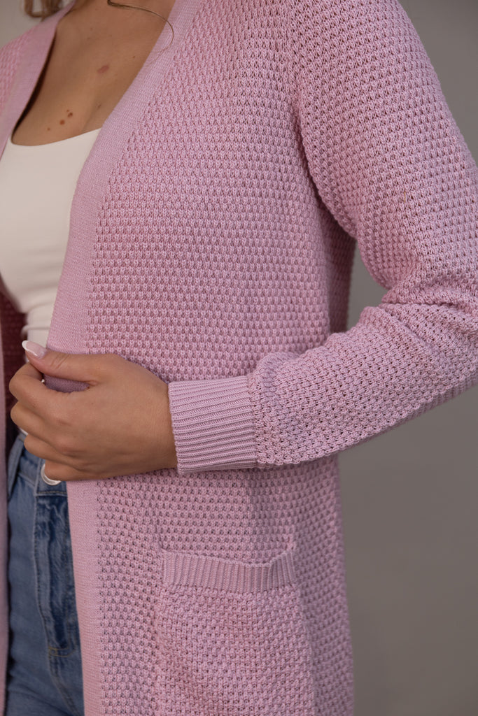 Dalo Pink Textured Cardigan