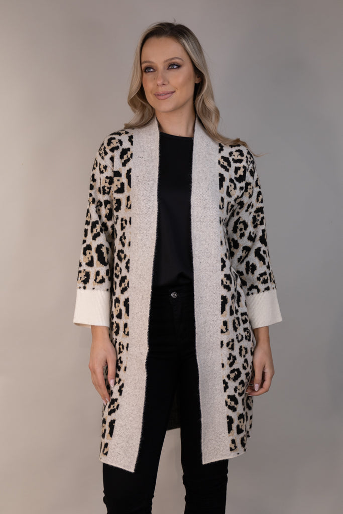 Gianna Leopard Open Cardigan