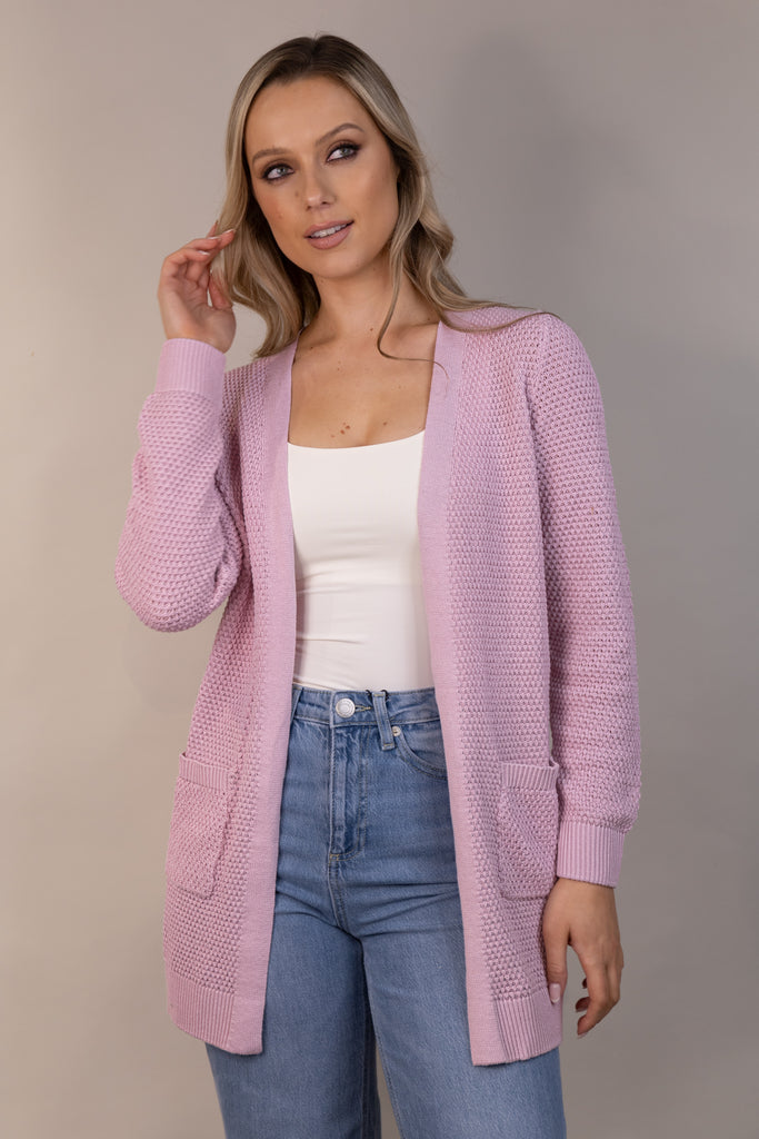 Dalo Pink Textured Cardigan