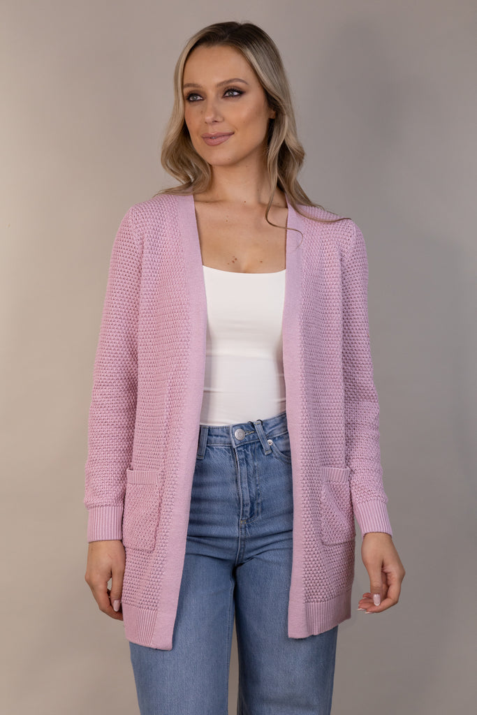 Dalo Pink Textured Cardigan