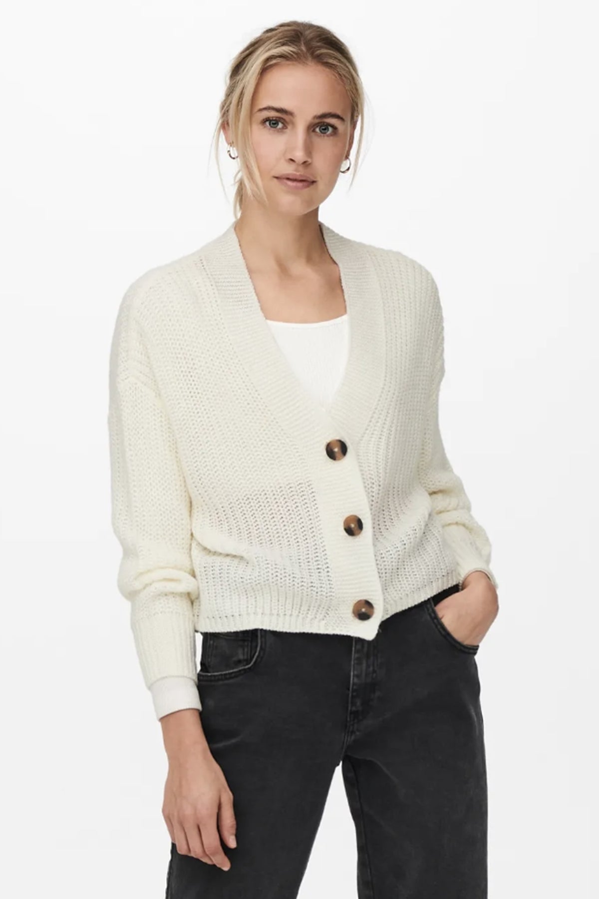 Carol Cream Buttoned Cardigan