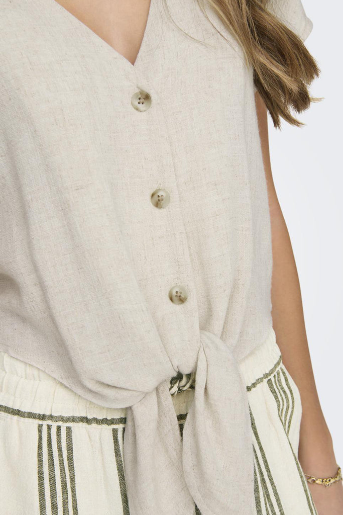 Siesta Moonbeam Cream Tie Top