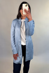 Soho Chambray Blue Faux Suede Jacket