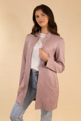 Soho Pale Violet Faux Suede Jacket