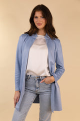 Soho Chambray Blue Faux Suede Jacket