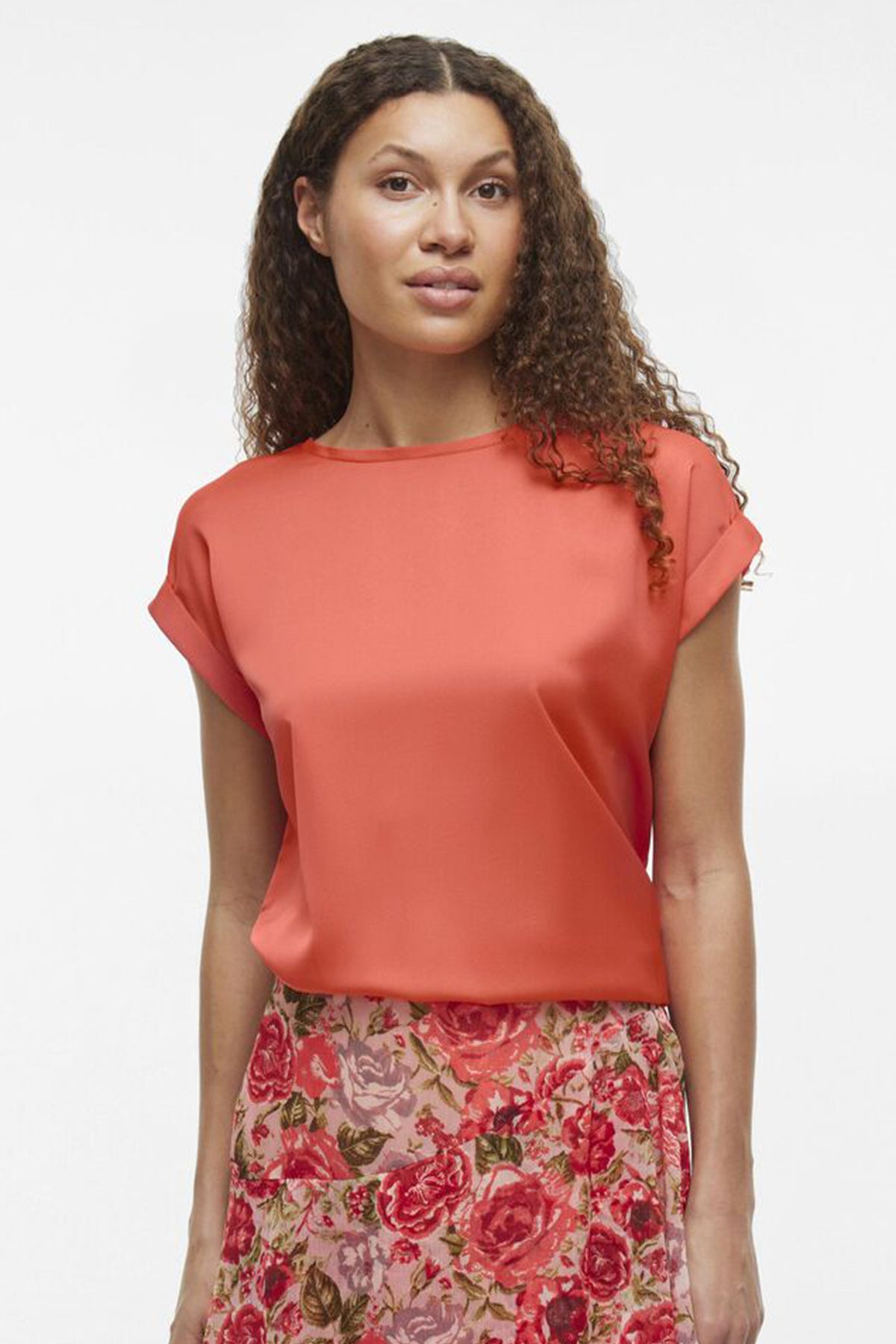 Ellette Dubarry Coral Satin Top