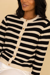 Tikka Black & Beige Stripe Cardigan