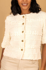 Rosie Cream Textured Cardigan