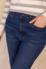 Sally High Waisted Flare Dark Blue Jeans