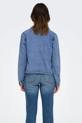 Trina Blue Denim Cropped Jacket