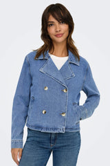 Trina Blue Denim Cropped Jacket