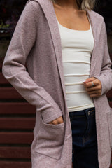 Doffy Hooded Cardigan Rose Melange