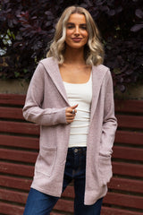 Doffy Hooded Cardigan Rose Melange