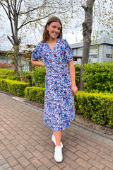 Kara Blue & White Print Dress