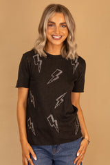 Harper Embellished Black Tee