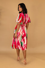 Red Graphic Print Niko Dress