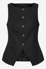 Pam Black Button Waistcoat