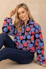 Mae Pink & Blue Floral Fleece Fleece