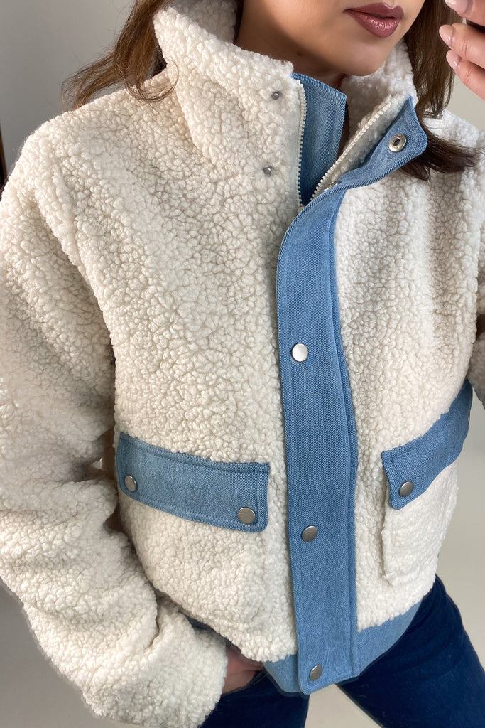 Jolene Denim & Sherpa Mix Jacket