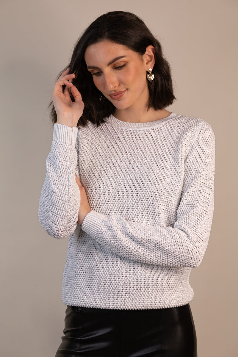 White Dalo Glitter Knit