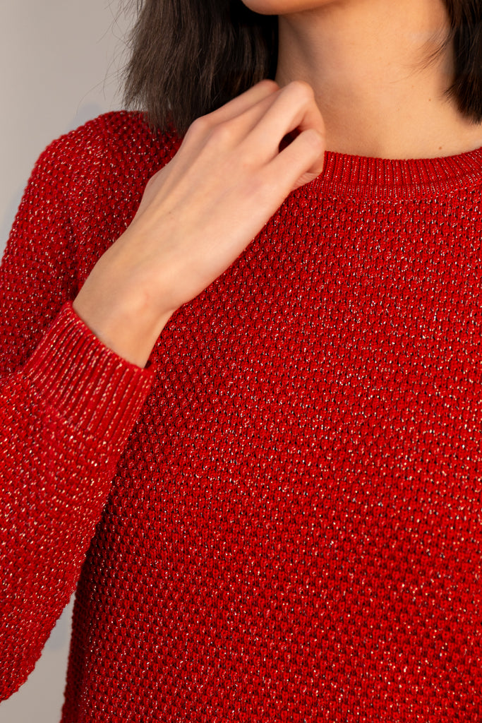 Red Dalo Glitter Knit