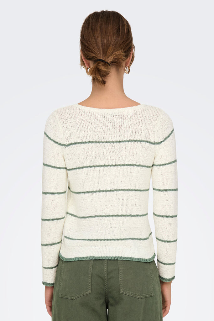 Geena V-Neck Stripe Knit