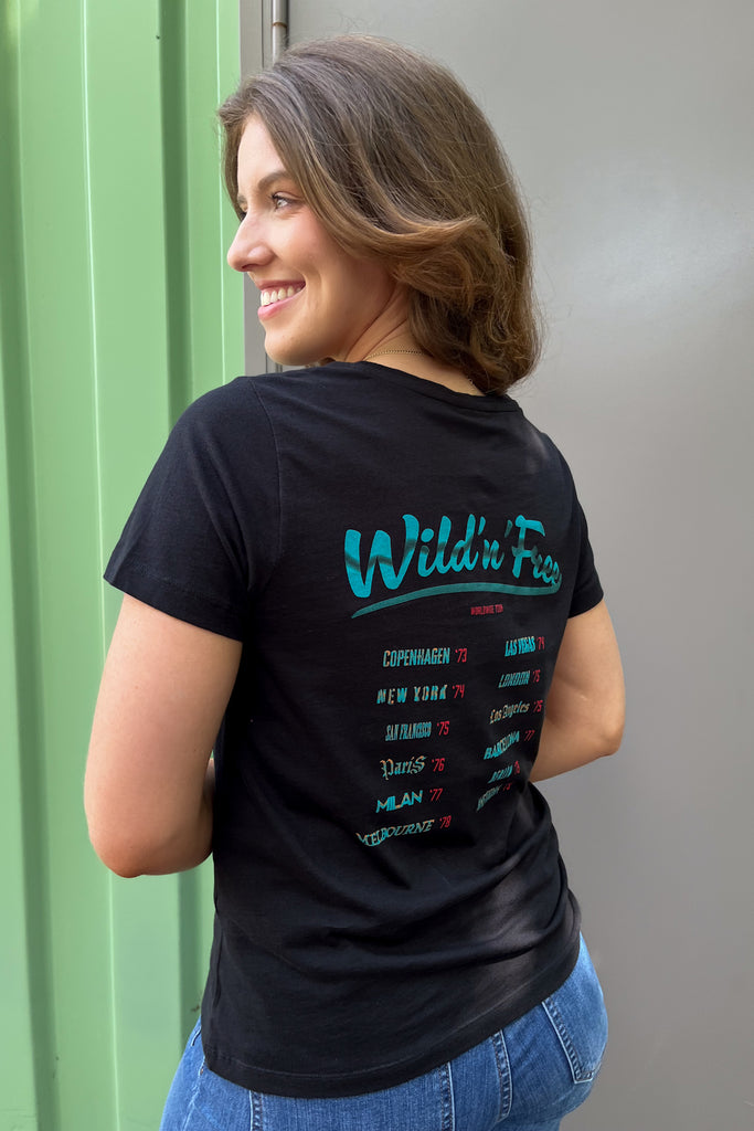 Nate Graphic Print Black Tee