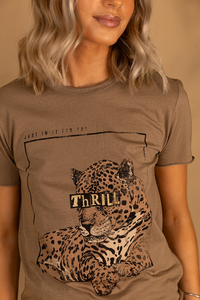 Thrill Beige Lucy Printed Tee