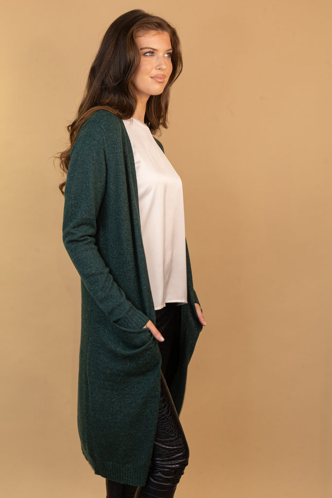 Viril Open Knitted Cardigan Pineneedle