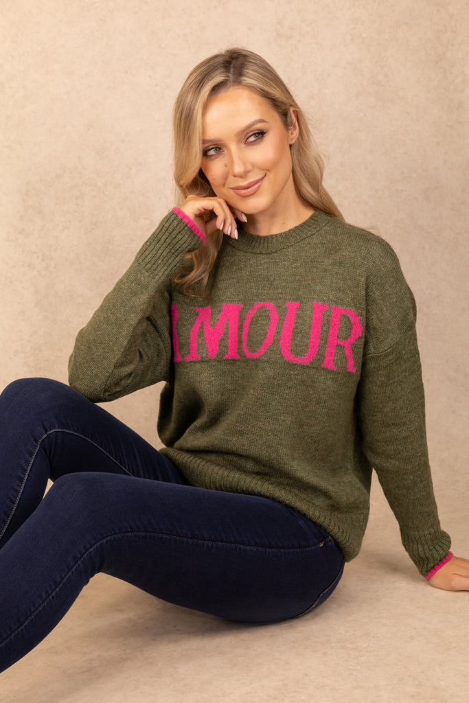 Amour Green & Pink Knit